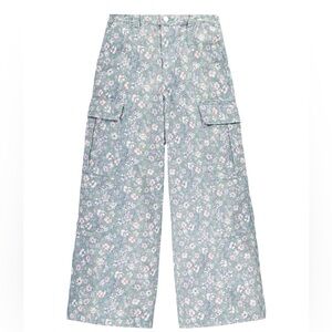 Girls Twill High-Rise Baggy Cargo Pants